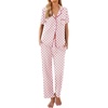 image:imageEkouaer Women Pajamas Set Button Down Sleepwear Short Sleeve Nightwear with Long Pants Soft Pjs Set SXXLFlowers Bf376