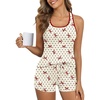 image:imageEkouaer Womens Tank Top Pajama Set Comfy Sleeveless Sleepwear Racerback Cami and Shorts Pjs 2 Piece Summer LoungewearRed Bow