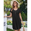 image:imageEkouaer 2 Pack House Dresses for Women with Pockets Short Sleeve Moomoo Nightgown Plus Size Mumu Dress Floral Lounge DressBlackLeopard