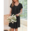 image:imageEkouaer 2 Pack House Dresses for Women with Pockets Short Sleeve Moomoo Nightgown Plus Size Mumu Dress Floral Lounge DressBlackLeopard