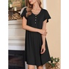 image:imageEkouaer 2 Pack House Dresses for Women with Pockets Short Sleeve Moomoo Nightgown Plus Size Mumu Dress Floral Lounge DressBlackLeopard