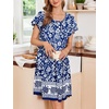 image:imageEkouaer 2 Pack House Dresses for Women with Pockets Short Sleeve Moomoo Nightgown Plus Size Mumu Dress Floral Lounge DressBohemian Flowers BlueButterfly Black