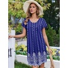 image:imageEkouaer 2 Pack House Dresses for Women with Pockets Short Sleeve Moomoo Nightgown Plus Size Mumu Dress Floral Lounge DressBohemian Flowers BlueFloral Blue