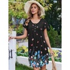 image:imageEkouaer 2 Pack House Dresses for Women with Pockets Short Sleeve Moomoo Nightgown Plus Size Mumu Dress Floral Lounge DressButterfly BlackEthnic Print Blue