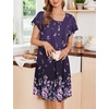 image:imageEkouaer 2 Pack House Dresses for Women with Pockets Short Sleeve Moomoo Nightgown Plus Size Mumu Dress Floral Lounge DressCherry Blossoms BlackFloral Purple