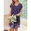 image:imageEkouaer 2 Pack House Dresses for Women with Pockets Short Sleeve Moomoo Nightgown Plus Size Mumu Dress Floral Lounge DressCherry Blossoms BlackFloral Purple