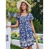 image:imageEkouaer 2 Pack House Dresses for Women with Pockets Short Sleeve Moomoo Nightgown Plus Size Mumu Dress Floral Lounge DressFloral GreenBohemian Flowers Blue