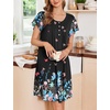 image:imageEkouaer 2 Pack House Dresses for Women with Pockets Short Sleeve Moomoo Nightgown Plus Size Mumu Dress Floral Lounge DressFloral GreenButterfly Black
