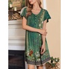 image:imageEkouaer 2 Pack House Dresses for Women with Pockets Short Sleeve Moomoo Nightgown Plus Size Mumu Dress Floral Lounge DressFloral GreenButterfly Black