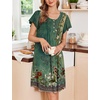 image:imageEkouaer 2 Pack House Dresses for Women with Pockets Short Sleeve Moomoo Nightgown Plus Size Mumu Dress Floral Lounge DressFloral GreenCherry Blossoms Black