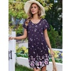 image:imageEkouaer 2 Pack House Dresses for Women with Pockets Short Sleeve Moomoo Nightgown Plus Size Mumu Dress Floral Lounge DressFloral GreenFloral Purple