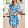 image:imageEkouaer 2 Pack House Dresses for Women with Pockets Short Sleeve Moomoo Nightgown Plus Size Mumu Dress Floral Lounge DressPrint BluePrint Purple