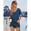 image:imageEkouaer 2 Pack Nightgowns for Women Bamboo Viscose Sleep Shirts Short Sleeve Nightshirt V neck Sleepdress Soft SleepwearBlackBlue