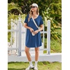 image:imageEkouaer 2 Pack Nightgowns for Women Bamboo Viscose Sleep Shirts Short Sleeve Nightshirt V neck Sleepdress Soft SleepwearBlackBlue