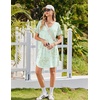 image:imageEkouaer 2 Pack Nightgowns for Women Bamboo Viscose Sleep Shirts Short Sleeve Nightshirt V neck Sleepdress Soft SleepwearBlackFloral Light Green