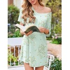 image:imageEkouaer 2 Pack Nightgowns for Women Bamboo Viscose Sleep Shirts Short Sleeve Nightshirt V neck Sleepdress Soft SleepwearBlackFloral Light Green