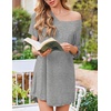 image:imageEkouaer 2 Pack Nightgowns for Women Bamboo Viscose Sleep Shirts Short Sleeve Nightshirt V neck Sleepdress Soft SleepwearPinkLight Grey