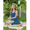 image:imageEkouaer 2 Pack Nightgowns for Women Sleeveless Sleep Shirts Tank Sleep Dress Wide Strap Chemise VNeck SleepwearBlack Peacock Blue