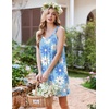 image:imageEkouaer 2 Pack Nightgowns for Women Sleeveless Sleep Shirts Tank Sleep Dress Wide Strap Chemise VNeck SleepwearBlue Flower Grey Star