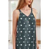 image:imageEkouaer 2 Pack Nightgowns for Women Sleeveless Sleep Shirts Tank Sleep Dress Wide Strap Chemise VNeck SleepwearBlue Flower Grey Star