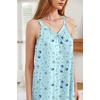 image:imageEkouaer 2 Pack Nightgowns for Women Sleeveless Sleep Shirts Tank Sleep Dress Wide Strap Chemise VNeck SleepwearFloral Pink Blue Moon Star