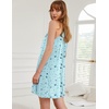 image:imageEkouaer 2 Pack Nightgowns for Women Sleeveless Sleep Shirts Tank Sleep Dress Wide Strap Chemise VNeck SleepwearFloral Pink Blue Moon Star