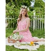 image:imageEkouaer 2 Pack Nightgowns for Women Sleeveless Sleep Shirts Tank Sleep Dress Wide Strap Chemise VNeck SleepwearFloral Pink Dog Footprints
