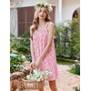 image:imageEkouaer 2 Pack Nightgowns for Women Sleeveless Sleep Shirts Tank Sleep Dress Wide Strap Chemise VNeck SleepwearFloral Pink Dog Footprints