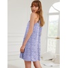 image:imageEkouaer 2 Pack Nightgowns for Women Sleeveless Sleep Shirts Tank Sleep Dress Wide Strap Chemise VNeck SleepwearFloral Purple Floral Light Green