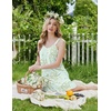 image:imageEkouaer 2 Pack Nightgowns for Women Sleeveless Sleep Shirts Tank Sleep Dress Wide Strap Chemise VNeck SleepwearFloral Purple Floral Light Green