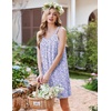 image:imageEkouaer 2 Pack Nightgowns for Women Sleeveless Sleep Shirts Tank Sleep Dress Wide Strap Chemise VNeck SleepwearFloral Purple Floral Pink