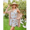 image:imageEkouaer 2 Pack Nightgowns for Women Sleeveless Sleepshirt Sleep Tank Dress Chemise V Neck SleepwearGreyBlue Floral