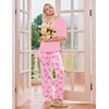 image:imageEkouaer 2 Pack Womens Pajama Sets Short Sleeve Tops and Long Pants Casual Comfy Pjs Lounge Set with PocketsSXXLBlack ButterflyPink Butterfly