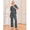 image:imageEkouaer 2 Pack Womens Pajama Sets Short Sleeve Tops and Long Pants Casual Comfy Pjs Lounge Set with PocketsSXXLDark Grey StarsNavy