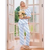 image:imageEkouaer 2 Pack Womens Pajama Sets Short Sleeve Tops and Long Pants Casual Comfy Pjs Lounge Set with PocketsSXXLGreen AvocadoBlue Whale