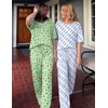 image:imageEkouaer 2 Pack Womens Pajama Sets Short Sleeve Tops and Long Pants Casual Comfy Pjs Lounge Set with PocketsSXXLGreen AvocadoBlue Whale