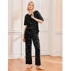 image:imageEkouaer 2 Pack Womens Pajama Sets Short Sleeve Tops and Long Pants Casual Comfy Pjs Lounge Set with PocketsSXXLGrey StripedBlack Stars