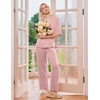 image:imageEkouaer 2 Pack Womens Pajama Sets Short Sleeve Tops and Long Pants Casual Comfy Pjs Lounge Set with PocketsSXXLNavy DotsLight Pink Striped