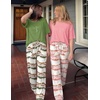 image:imageEkouaer 2 Pack Womens Pajama Sets Short Sleeve Tops and Long Pants Casual Comfy Pjs Lounge Set with PocketsSXXLOmbre GreenOmbre Pink
