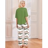 image:imageEkouaer 2 Pack Womens Pajama Sets Short Sleeve Tops and Long Pants Casual Comfy Pjs Lounge Set with PocketsSXXLOmbre GreenOmbre Pink