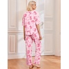 image:imageEkouaer 2 Pack Womens Pajama Sets Short Sleeve Tops and Long Pants Casual Comfy Pjs Lounge Set with PocketsSXXLPink BowBlue Bow
