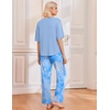 image:imageEkouaer 2 Pack Womens Pajama Sets Short Sleeve Tops and Long Pants Casual Comfy Pjs Lounge Set with PocketsSXXLTiedye BlueTiedye Pink
