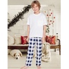 image:imageEkouaer Boys Pajama Pants Soft Lounge Pants Comfy Plaid Pajama Bottoms Elastic Waist PJS BottomsAyarn Dyed Lattice3navy