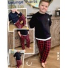 image:imageEkouaer Boys Pajama Pants Soft Lounge Pants Comfy Plaid Pajama Bottoms Elastic Waist PJS BottomsYarn Dyed Lattice6