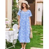 image:imageEkouaer Cotton Nightgowns for Women Long Night Gown Short Sleeve Sleepdress Victorian Sleepwear Nightdress with PocketsBlue Pigeon