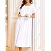 image:imageEkouaer Cotton Nightgowns for Women Long Night Gown Short Sleeve Sleepdress Victorian Sleepwear Nightdress with PocketsWhite