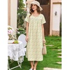 image:imageEkouaer Cotton Nightgowns for Women Long Night Gown Short Sleeve Sleepdress Victorian Sleepwear Nightdress with PocketsYellow Floral