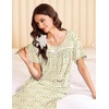 image:imageEkouaer Cotton Nightgowns for Women Long Night Gown Short Sleeve Sleepdress Victorian Sleepwear Nightdress with PocketsYellow Floral