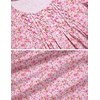 image:imageEkouaer Cotton Nightgowns for Women Short Sleeve House Dress Pleated Night Gown Button Sleep Shirt Ladies NightdressFloral Pink