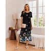 image:imageEkouaer Long Nightgowns for Women 3 Pack Night Gown Short Sleeve House Dress V Neck Lounge Dress Plus Size Sleep ShirtsBlackGreyBlack Butterfly